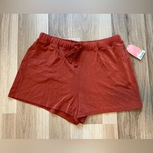 NWT Arula Burnt Henna Lounge Shorts, Size B, 2X, Red Orange, Soft, Cozy